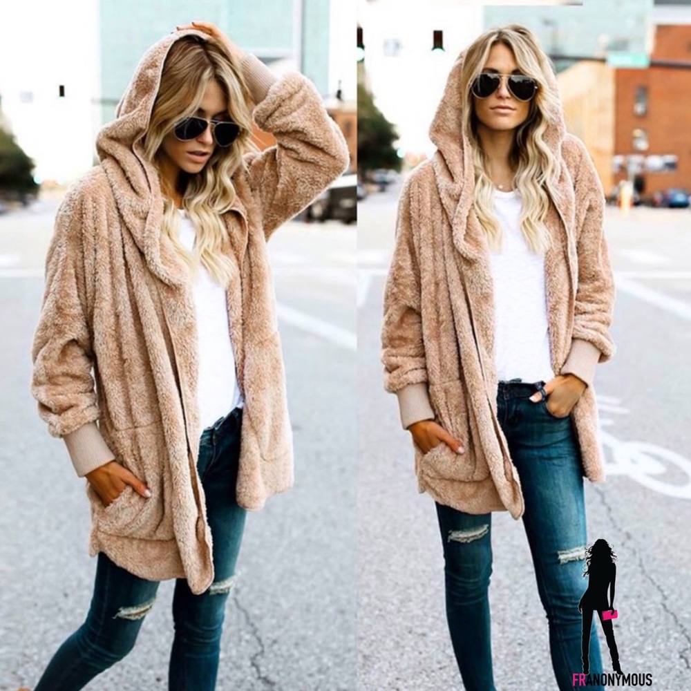 Beige Soft Sherpa Jacket - Picture 3 of 5